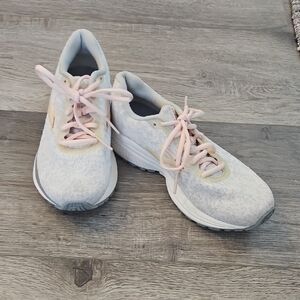 Light Gray Sneakers with Pink Laces